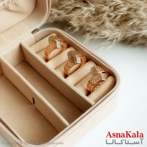 انگشتر ژوپینگ اصلی با آبکاری طلا زنانه مدل معکب توری کد ANG19205W