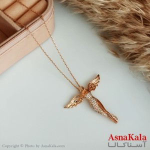 گردنبند ژوپینگ اصل زنانه مدل فرشته بالدار رنگ طلایی کد GNB16464W
