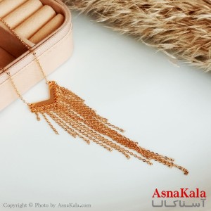 گردنبند ژوپینگ اصل زنانه مدل شرشره ای رنگ طلایی کد GNB16469W