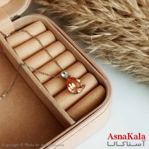 گردنبند ژوپینگ اصل زنانه مدل نگین اشکی کد GNB16485W