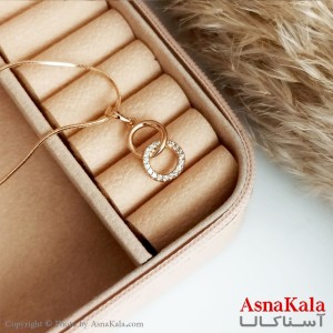 گردنبند ژوپینگ اصل دخترانه حلقه درحلقه رنگ طلایی کد GNB16493W
