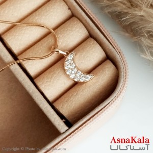 گردنبند ژوپینگ اصل دخترانه مدل  ماه نگیندار رنگ طلایی کد GNB16502W