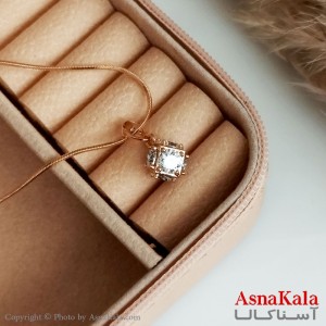 گردنبند ژوپینگ اصل زنانه مدل مکعبی رنگ طلایی کد GNB16506W