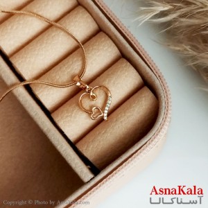 گردنبند ژوپینگ اصل دخترانه مدل قلب توخالی رنگ طلایی کد GNB16508W