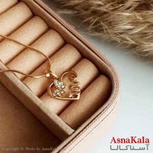 گردنبند قلب ژوپینگ اصل زنانه مدل پروانه و LOVE رنگ طلایی کد GNB16532W