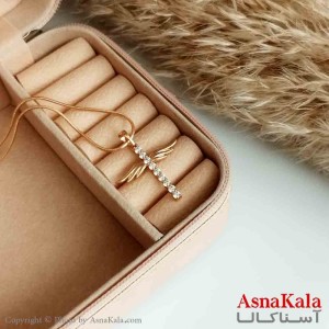 گردنبند ژوپینگ اصل زنانه مدل صلیب نگین دار رنگ طلایی کد GNB16542W