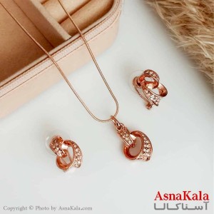 نیمست ABELLA زنانه طرح دایره نامنظم سه بعدی رنگ رزگلد کد NIM14149W