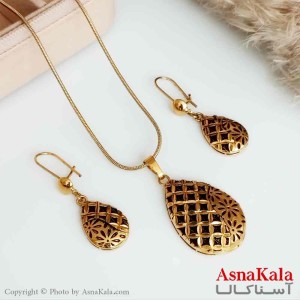 نیمست طلاروس طرح سیاه قلم اشکی رنگ طلایی کد NIM14166W