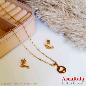 نیمست استیل دخترانه طرح ملودی نگیندار رنگ طلایی کد NIM14223W