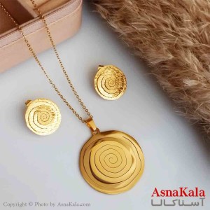 نیمست استیل دخترانه طرح  دایره مدور خاص رنگ طلایی کد NIM14341W