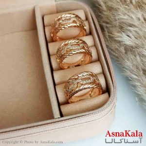 انگشتر ژوپینگ اصلی با آبکاری طلا زنانه مدل پرتوفینو نگین دار کد ANG19219W