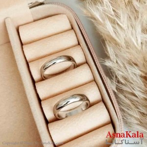 حلقه زنانه نقره ای ساده ژوپینگ اصلی با آبکاری رادیوم کد ANG19234W