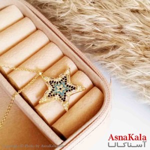 گردنبند دخترانه زیرکن طلایی  ستاره نگین دار کد GNB16581W
