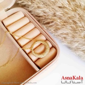 گردنبند دخترانه زیرکن طلایی دایره نگین دار کد GNB16584W