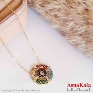 گردنبند دخترانه زیرکن طلایی سکان کشتی نگین دار کد GNB16586W