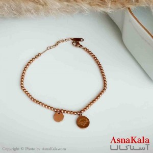 دستبند تیفانی اند کو زنانه با زنجیر توپی استیل رزگلد کد DSB18369W