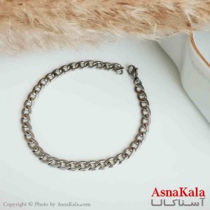 دستبند کارتیر استیل مردانه نقره ای 5 میل 21 سانتی متر کد DSB18370W