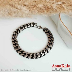 دستبند کارتیر مردانه سیاه قلم مات 12 میل 21 سانتی متر کد DSB18374W