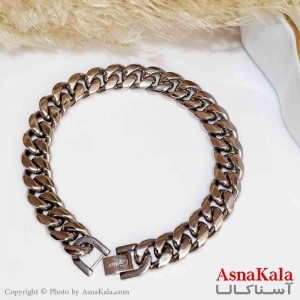 دستبند کارتیر استیل مردانه نقره ای 12 میل 21 سانتی متر کد DSB18378W