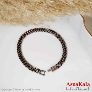 دستبند کارتیر مردانه سیاه قلم مات 5 میل 21 سانتی متر کد DSB18379W