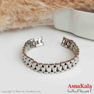 دستبند رولکس مردانه استیل نقره ای 15میل طول 20سانتی متر کد DSB18382W
