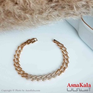 دستبند ژوپینگ اورجینال طلایی زنانه جدید نگیندار کد DSB18401W