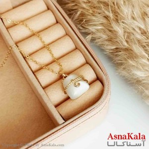 گردنبند مدرن زنانه استیل طلایی محصول کره کد GNB16604W