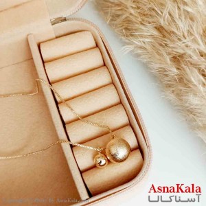 گردنبند گوی زنانه استیل طلایی محصول کره کد GNB16608W