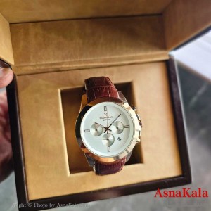 ساعت چرم مردانه رومانسون زوریخ کرنوگراف موتور کوارتز دارای روز شمار کد WTCH11113W