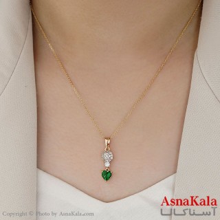 گردنبند ژوپینگ مدل قلب نگین دار کد GNB16240W