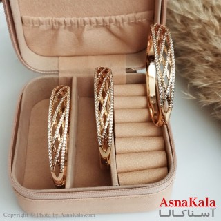 دستبند ژوپینگ اورجینال زنانه مدل نگین دار حصیری کد DSB18270W