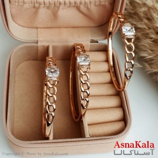 دستبند کارتیه ژوپینگ اصل طلایی زنانه مدل تک نگین کد DSB18272W