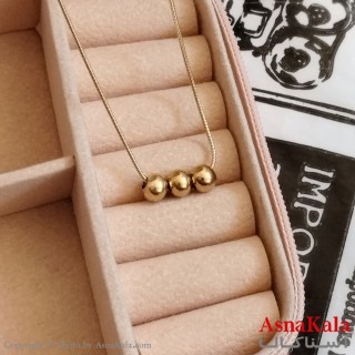 گردنبند مینیمال طلایی دخترانه استیل کد GNB162250W