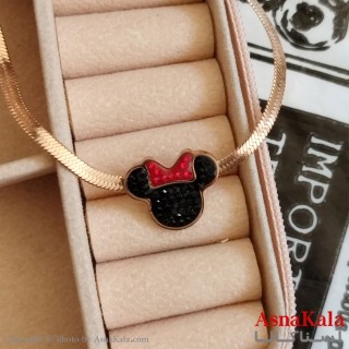 گردنبند هرینگبون موش رزگلد دخترانه استیل کد GNB162249W