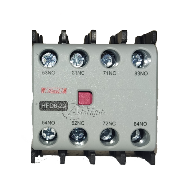 کنتاکت کمکی دو باز  دو بسته رو خور هیمل - 2NO-2NC  CONTACT   - کد محصول : HFD622