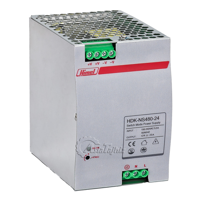 منبع تغذیه  ریلی سوییچینگ هیمل ,120 وات,24 ولت, 5 آمپر  (120W-5A-24VDC ) کد محصول :HDKNS12024