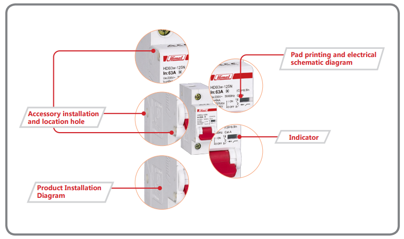 کاتالوگ کلید مینیاتوری های هیمل  -Himel -HDB3w-125 Molded Case Circuit Breaker