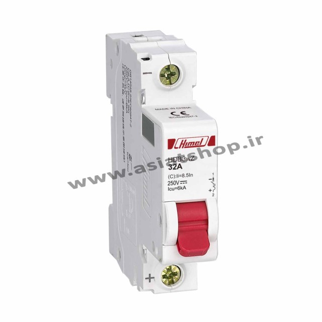 كليد مينياتوري تک پل himel  هیمل 2 آمپر DC (مینیاتوری تکفاز 2 آمپر DC)  - 6kA  مدل  HDB3wZ1C2 تیپ C