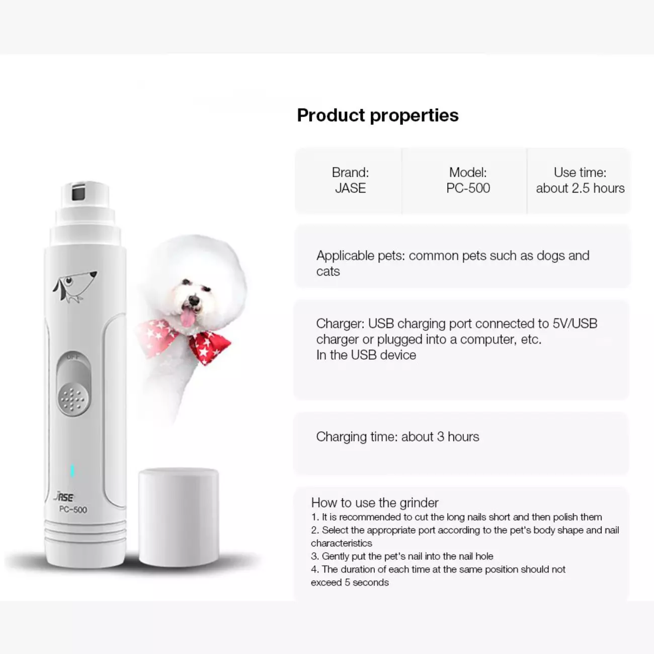 ناخن‌گیر حیوانات خانگی دارای چراغ شیائومیYoupin PEKTIT Pet Electric LED Nail Clipper with Anti-splash Design