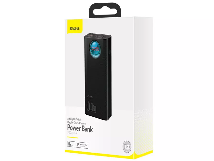 پاوربانک 30000 فست شارژ بیسوس 65 وات Baseus Amblight Digital Display QuickCharge PowerBank 65W 30000mAh