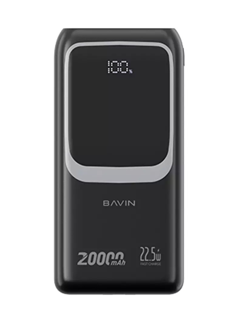 پاوربانک 20000 باوین Bavin PC1030S توان 22.5 وات و کابل متصل