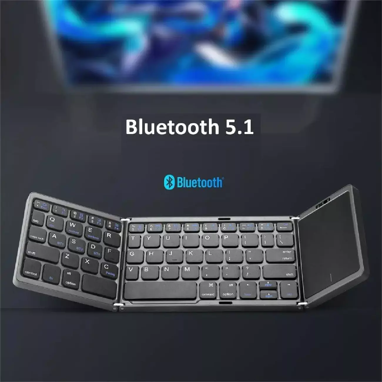 کیبورد بلوتوث تاشو با تاچ پد Foldable Bluetooth Keyboard With Touch Pad B033