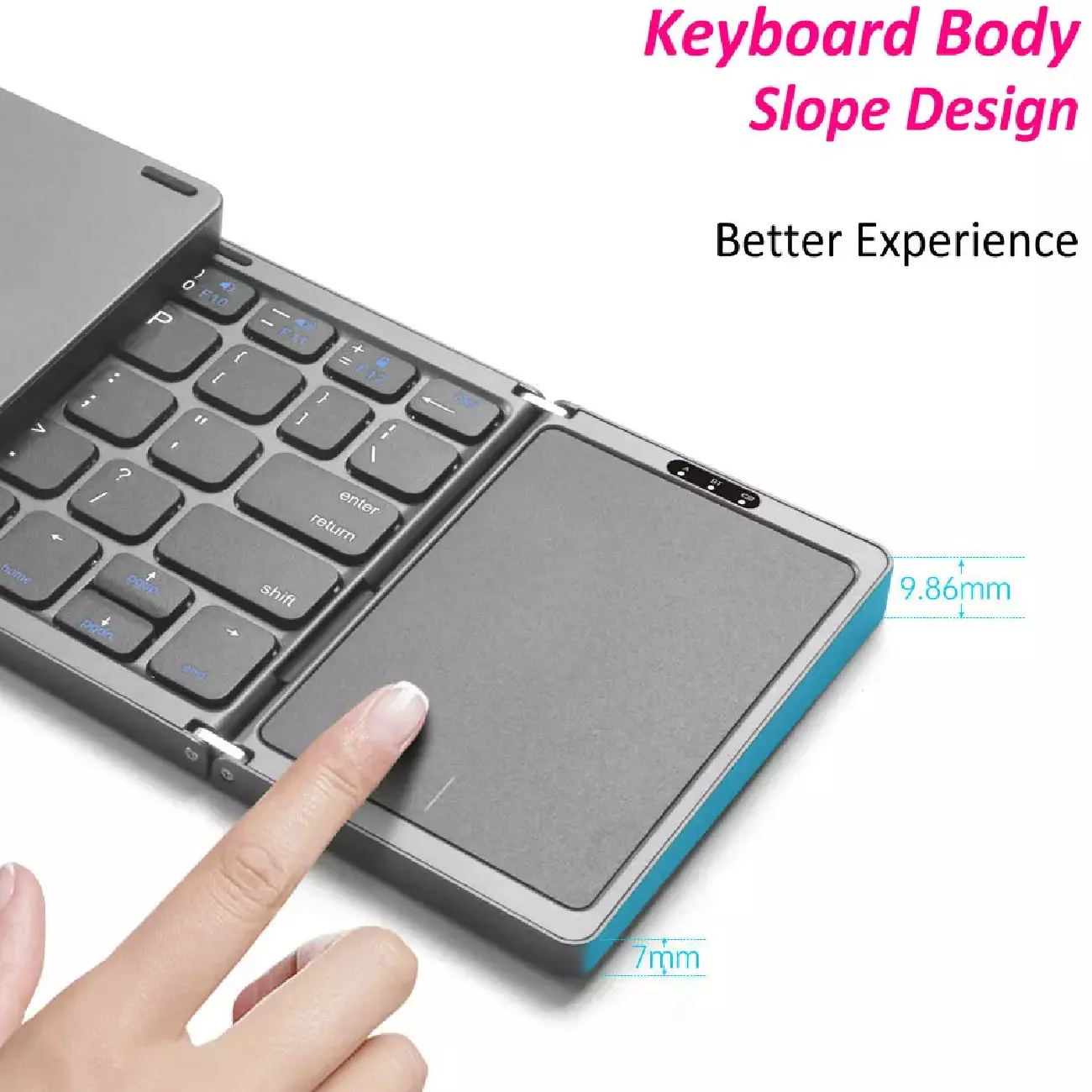 کیبورد بلوتوث تاشو با تاچ پد Foldable Bluetooth Keyboard With Touch Pad B033