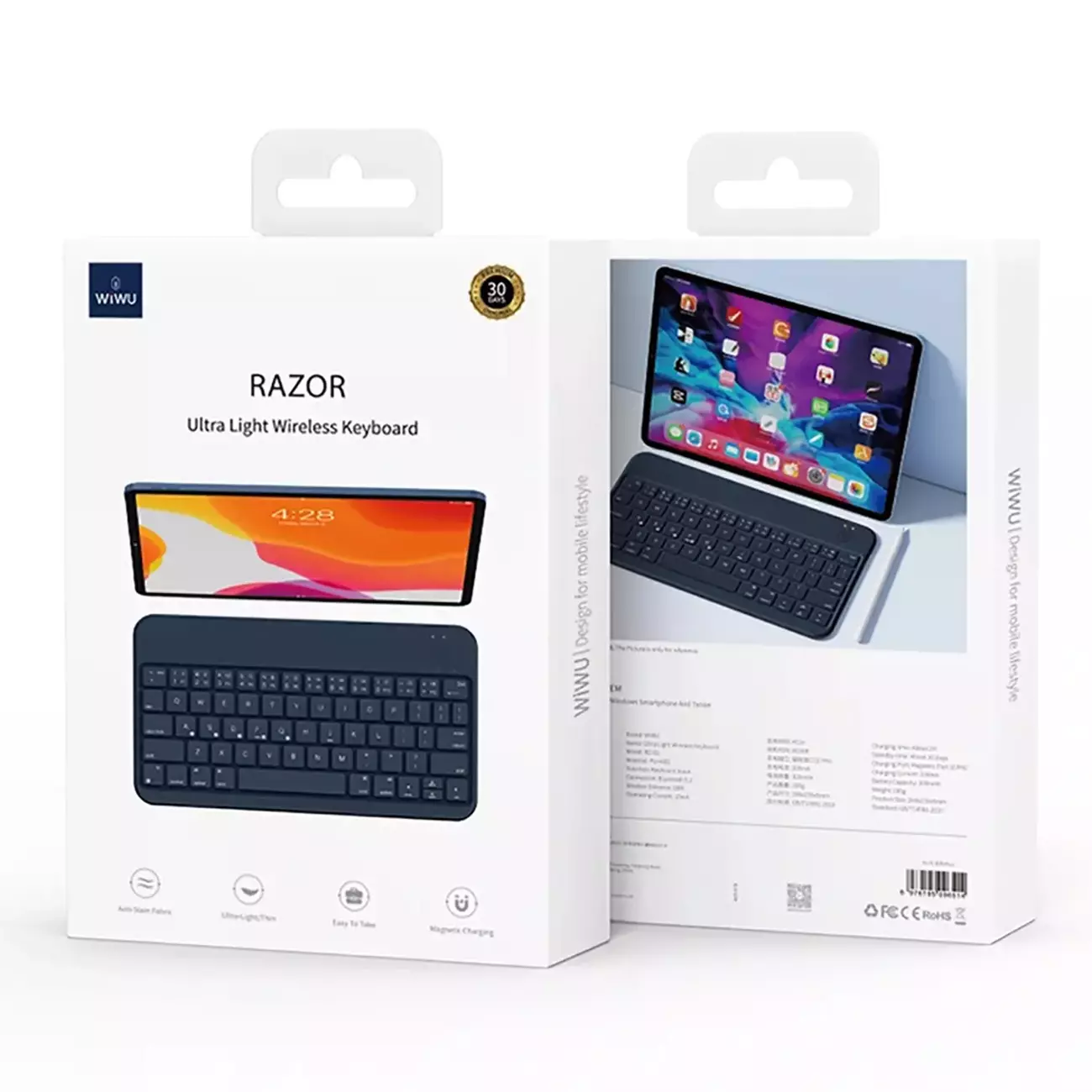 کیبورد بی‌ سیم تاشو شارژی با تاچ پدFolding Bluetooth Keyboard