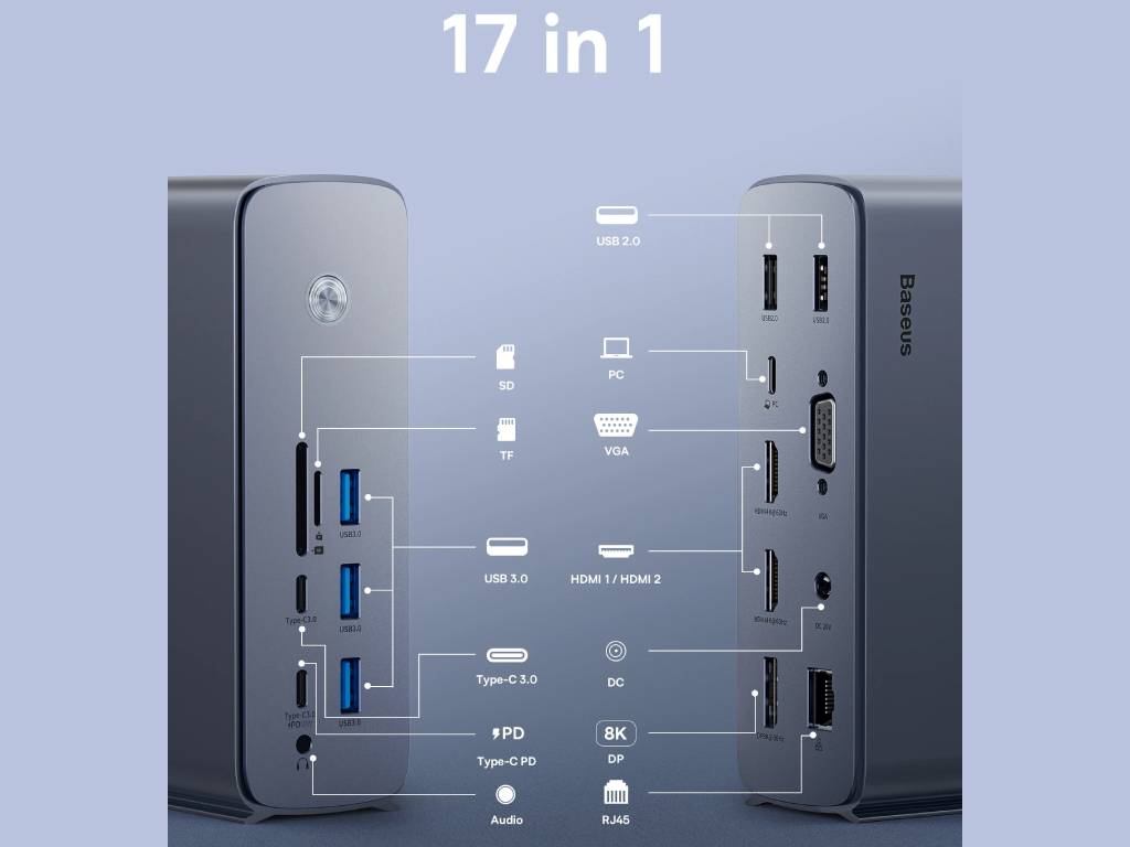 هاب شارژر 5 پورت بیسوس Baseus P10163901113 Simultaneous Charging CCGAN240CE توان 240 وات