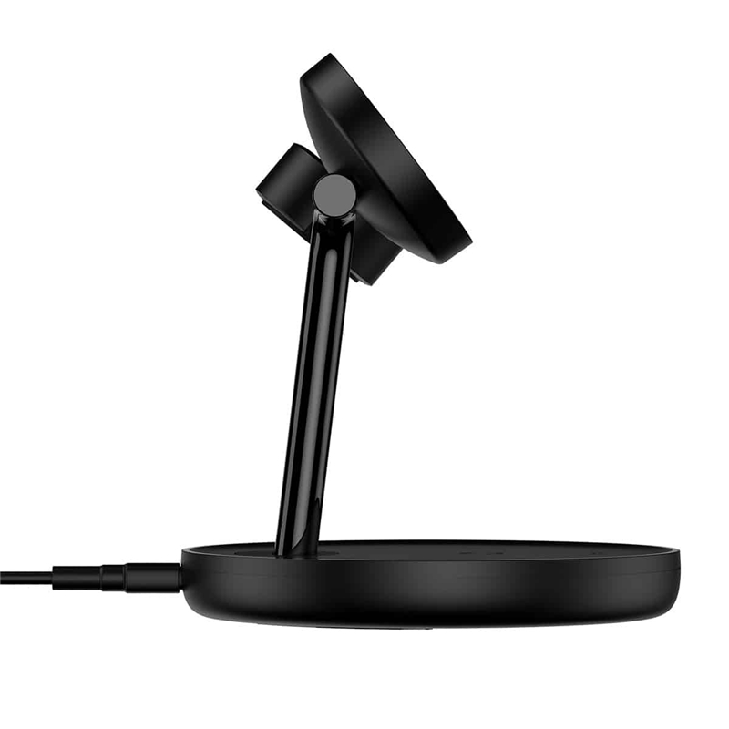 شارژر وایرلس مگنتی شارژر بی‌سیم مگنتی و پایه نگهدارنده موبایل 3 در 1 بیسوس Baseus Wireless Charger Holder Swan 20W WXTE000101