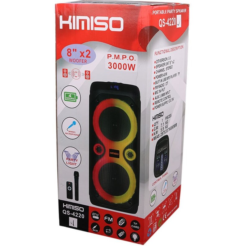 KIMISO QS-4220 WIRELESS SPEAKER WITH MICROPHONE & REMOTE CONTROL