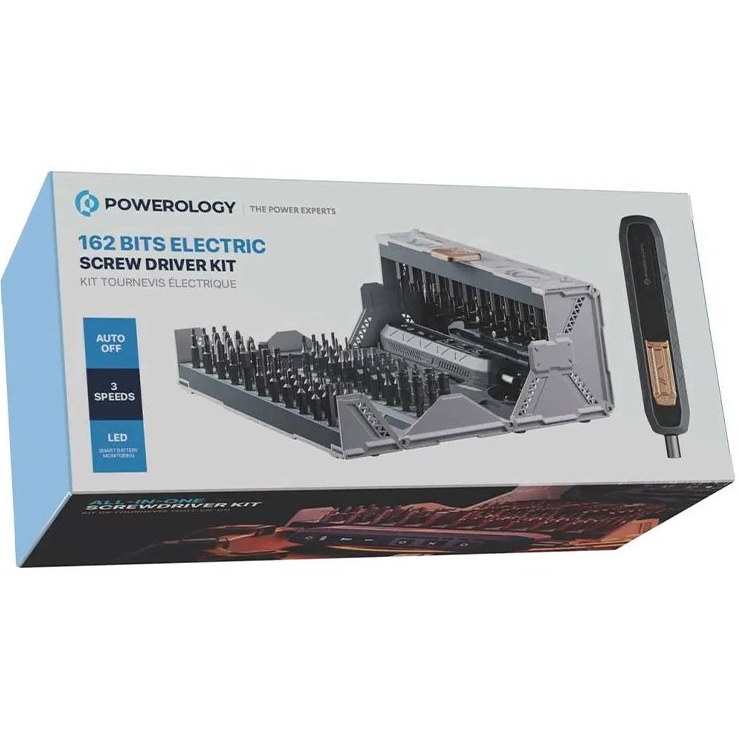 ست پیچ گوشتی شارژی 162 سری پاورولوژی Powerology 162 Bits Electric Screw Driver Kit P180N1ESBK