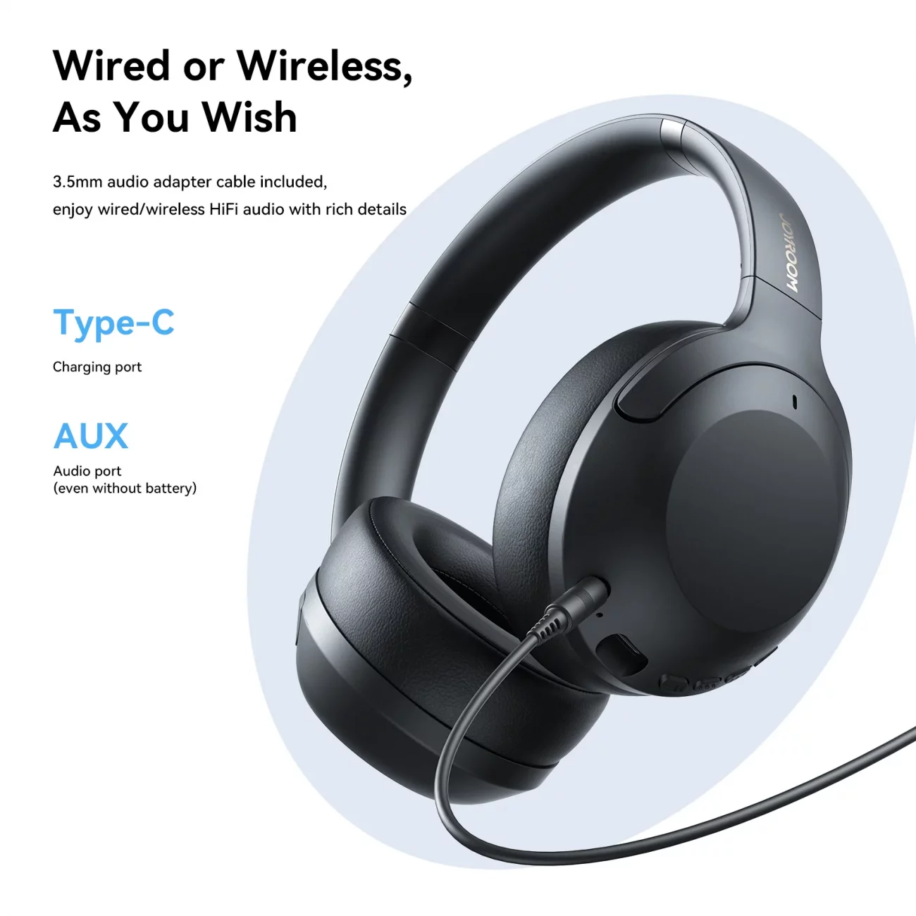 هدفون بلوتوث جویروم JOYROOM ANC Wireless Headphones JR-JH2