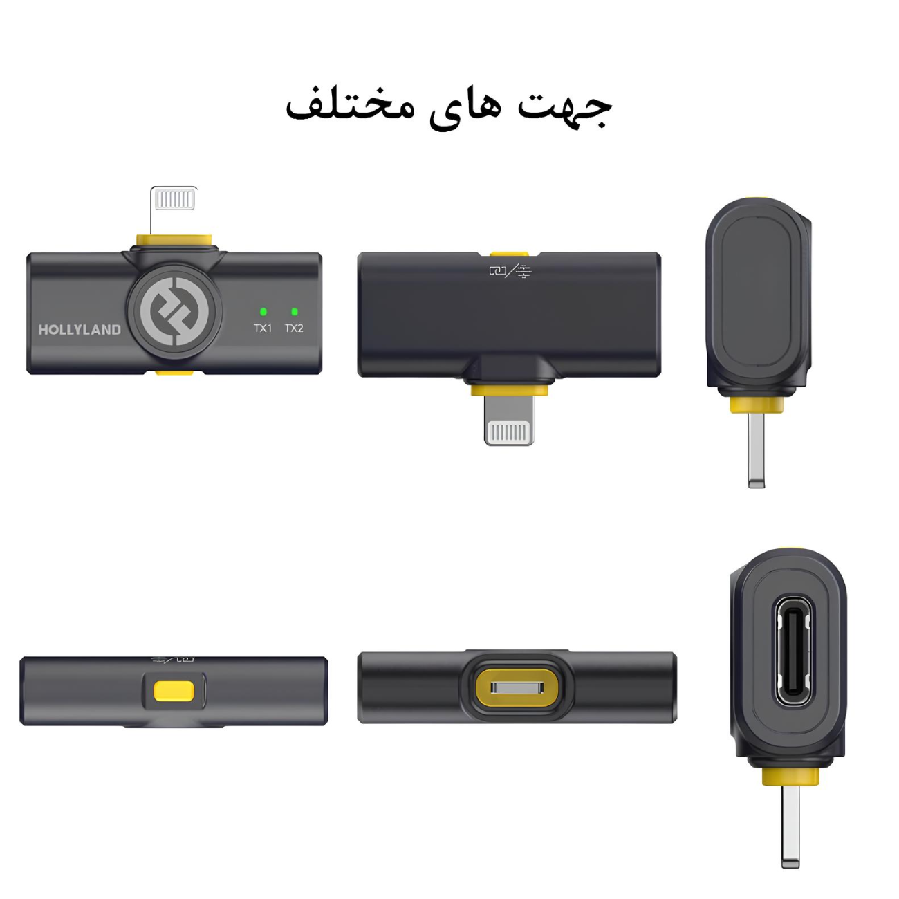 میکروفون بی سیم یقه ای تایپ سی و لایتنینگ هالی لند با قابلیت نصب سه منظوره LARK M2 COMBO